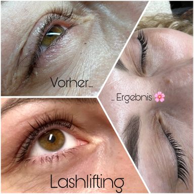 Testimonial-Foto vorher/ nachher Lashlifting, Wimpernlifting

