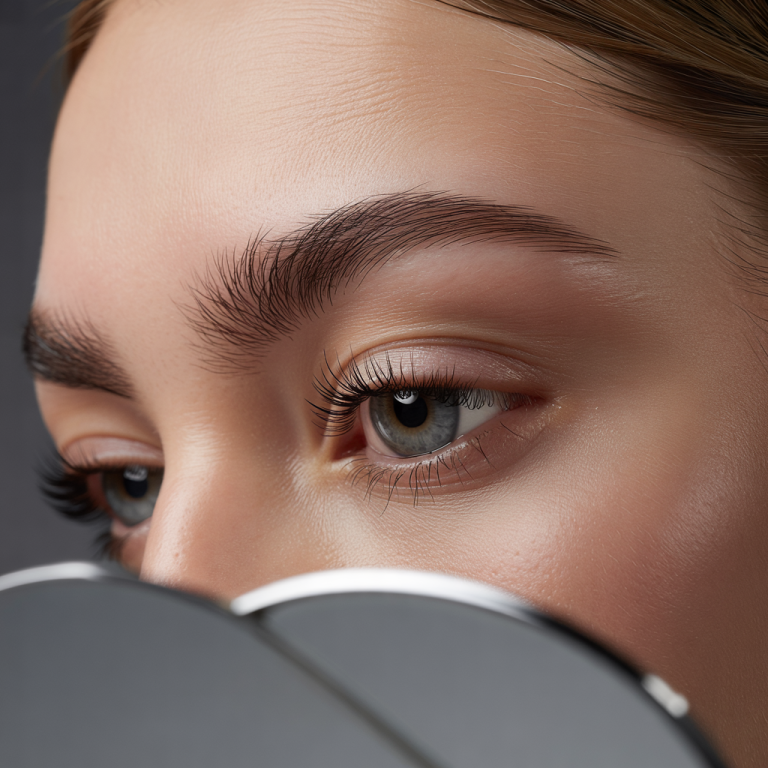 Ausschnitt-Foto, Frauengesicht zum Thema Augenbrauen.- Browlifting