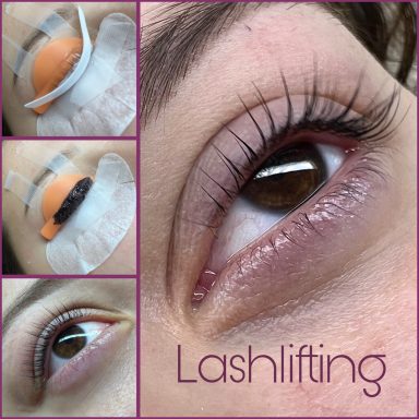 Referenzbilder Lashlifting, Behandlung und Ergebnis